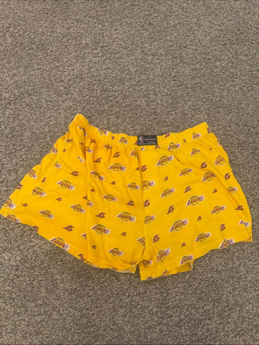 Unk Yellow Los Angeles Lakers Print Women's Athletic Shorts